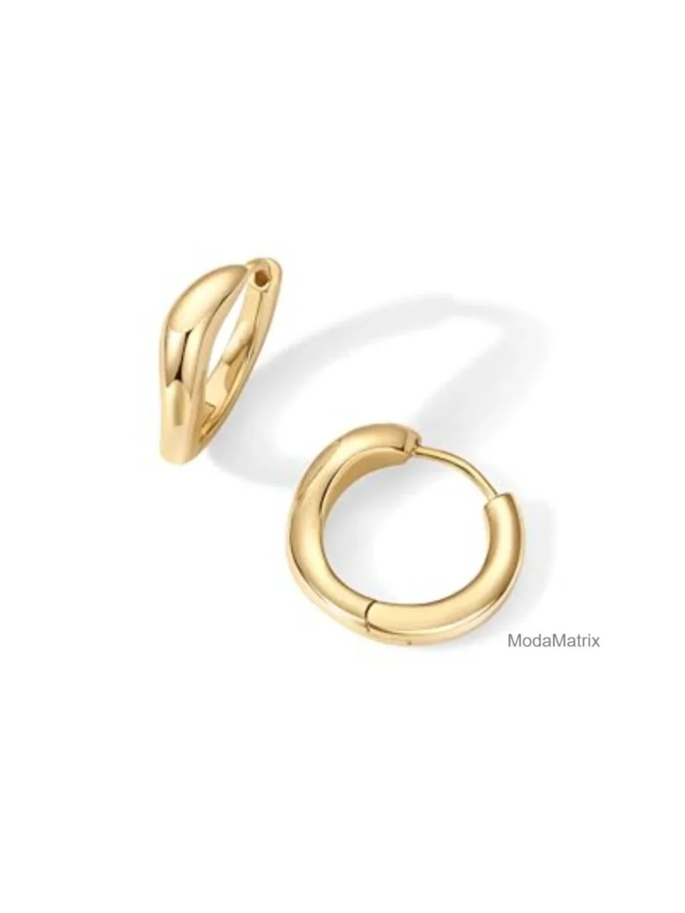 14K Gold Plated 925 Sterling Silver Posts Wavy Huggie Hoops Earrings